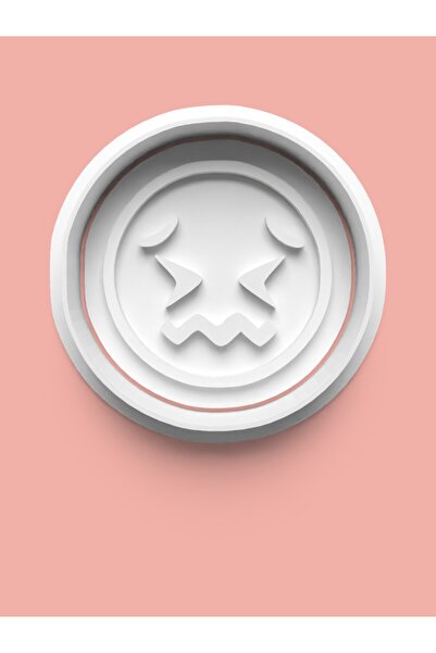 AKTASTORE قالب بسكويت بتصميم تعبيرات وجه الإيموجي وقالب عجينة السكر 0017-8