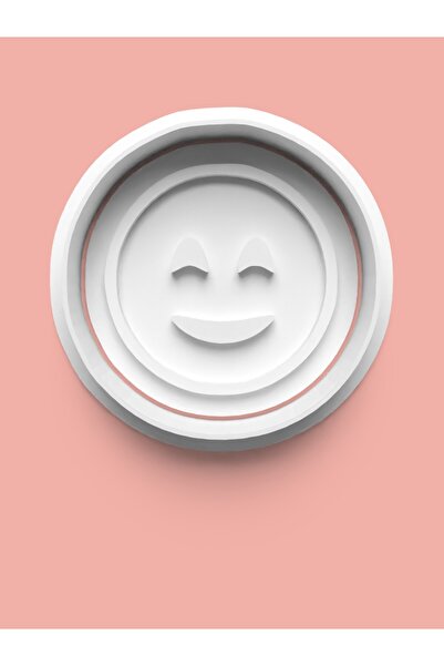 AKTASTORE قالب بسكويت بتصميم تعبيرات وجه الإيموجي وقالب عجينة السكر 0017-10