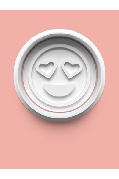 AKTASTORE قالب بسكويت بتصميم تعبيرات وجه الإيموجي وقالب عجينة السكر 0017-16