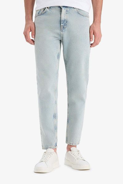 DeFacto 100% bumbac, anii 90, slim fit, model îngust, talie înaltă, pantaloni de spălat din denim cu picioare înguste F3903AX25SM