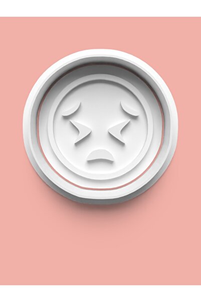 AKTASTORE قالب بسكويت بتصميم تعبيرات وجه الإيموجي وقالب عجينة السكر 0017-13