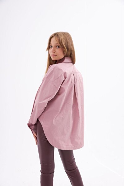 Marka Sensin Kids Girl's Pleat Detailed Shirt Leather Leggings Set of 2