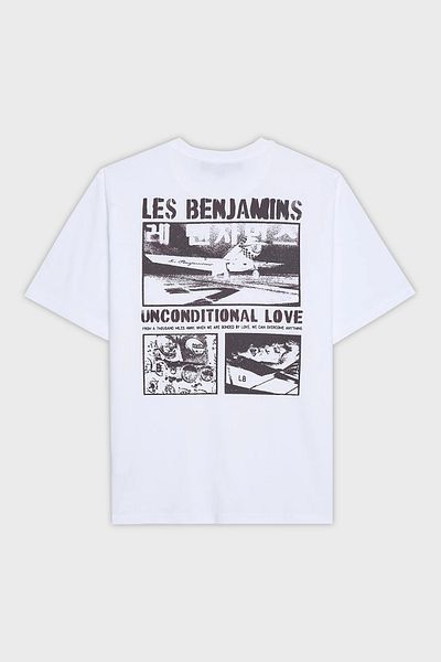 LES BENJAMINS Мъжка тениска с кръгло деколте, памучен принт и свободна кройка, с щампа на гърба, LB25SSUNLMUTS