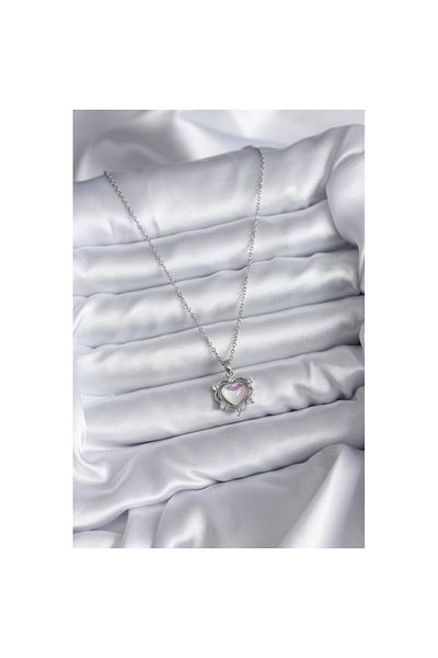Skygo 316L Steel Chain Silver Color Heart Model Women's Necklace - TJ-BKO7823