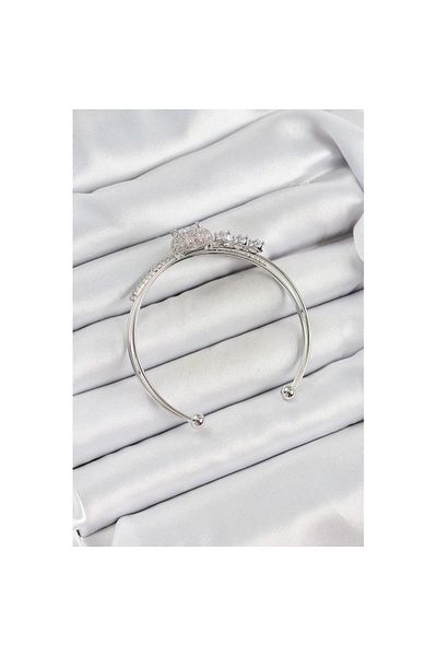 Skygo Brass Silver Color Heart Zircon Stone Women's Bracelet - Tj-Bb7065
