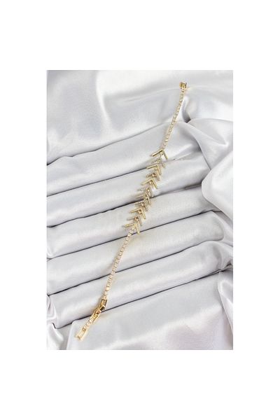 Skygo Brass Gold Color Zircon Stone Fish Scale Women's Bracelet - Tj-Bb7068