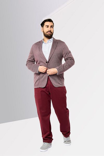 Emporio Armani Men Regular Fit Geometric Pattern Casual Blazer, Maroon