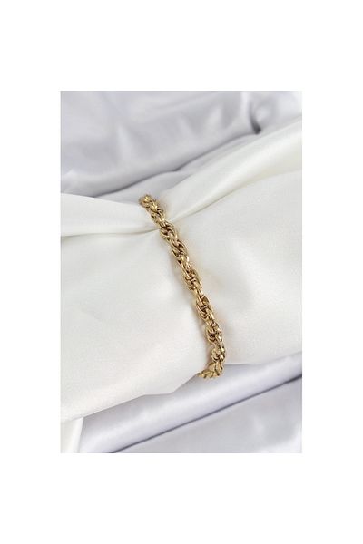 Skygo 316L Steel Gold Color Twist Model Women's Bracelet - Tj-Bb7074