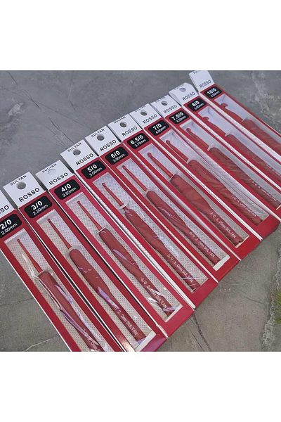 orhanucuzluk Βελονάκι με λαβή σιλικόνης Sultan Rosso (1 τεμάχιο) Red Red 3