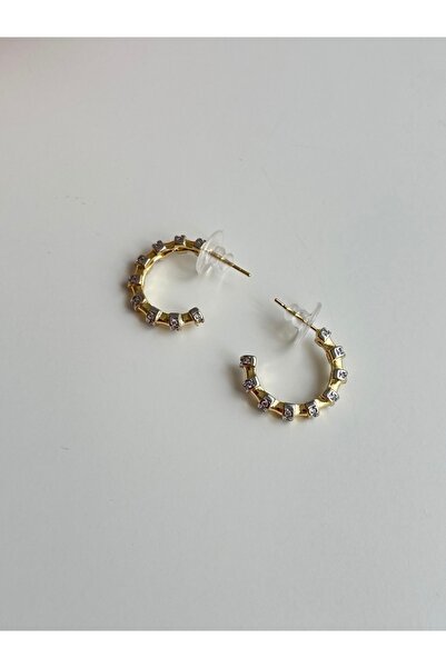 YOUES JEWELRY 316l Çelik 14 K Renk MİX Lüx Çift Renk Gold Silver VIP Seri Premium Kadın Küpe