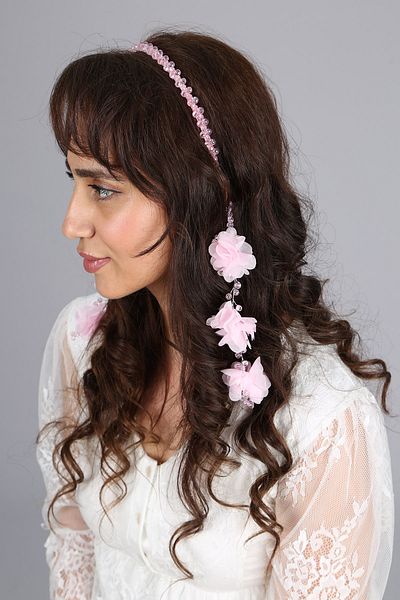 lohusahamile Special Design Pink Dangling Earrings and Pearl Maternity Crown