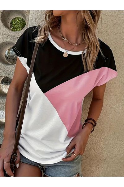 MRA Fashion Women's Crew Neck Three Color Viscose T-Shirt