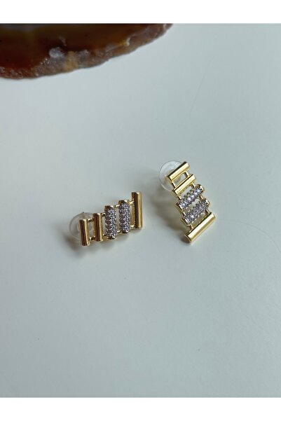 YOUES JEWELRY 316l Çelik 14 K Renk MİX Lüx Çift Renk Gold Silver VIP Seri Premium Kadın Küpe