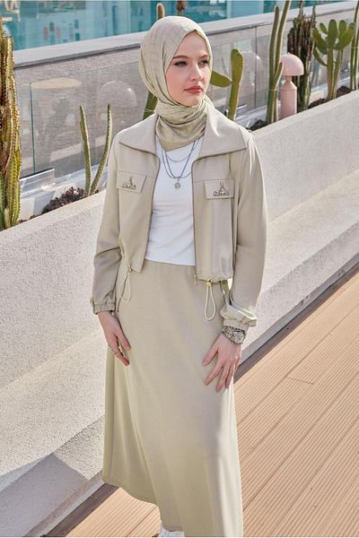 Alvina Stone Detail Skirt Tracksuit Set 45387
