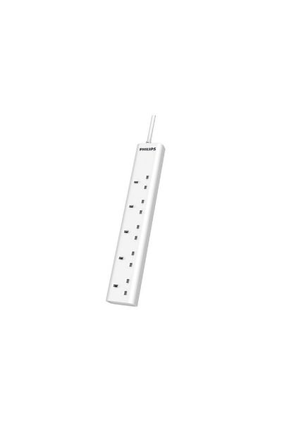 Philips 13A 5-Socket UK Plug Power Extension Cord White 3m