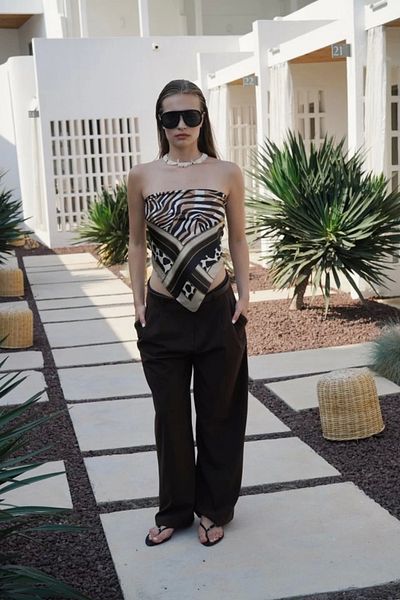 nedo7 Double Pleated Wide Leg Trousers