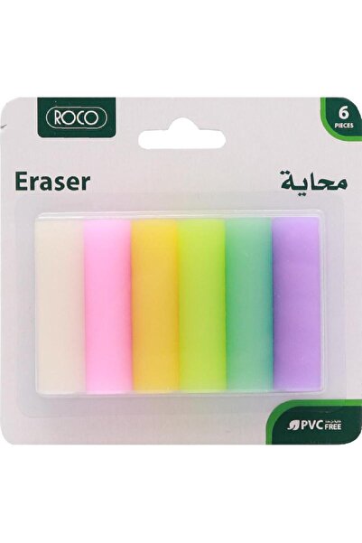 Roco ممحاة مطاطية أسطوانية - ألوان باستيل ناعمة لمسح أقلام الرصاص بشكل أنيق وسلس