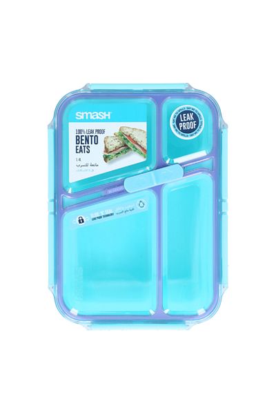 Smash Bento Eats Lunch Box Teal and Purple 1.4 Liter
