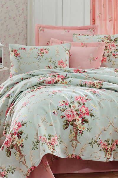 Eponj Home Natural Pike Printed Battal 220X230Cm Alanur Mint