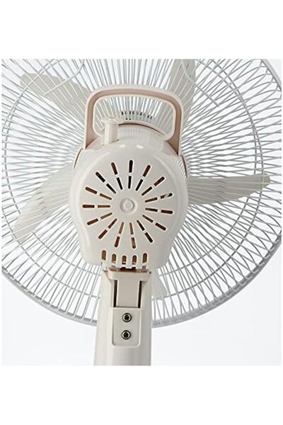 Olsenmark 12" Rechargeable Oscillating Fan – Led Night Light, Usb/solar Charging, 5-blade, Portable & Powerful