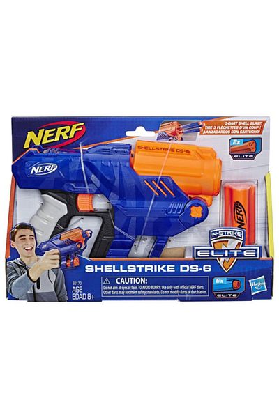 Hasbro Nerf N-Strike Elite Shellstrike DS-6 Blaster with 6 projectiles