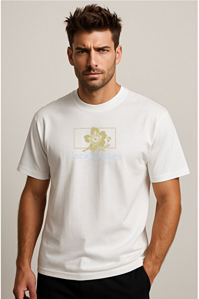 Jack & Jones Men's Logo Printed T-Shirt White