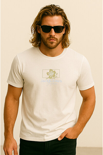 Jack & Jones Men's Logo Printed T-Shirt White