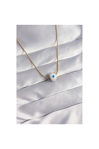 Skygo 316L Steel Gold Color Enamel Evil Eye Model Necklace - Tj-Bko8757