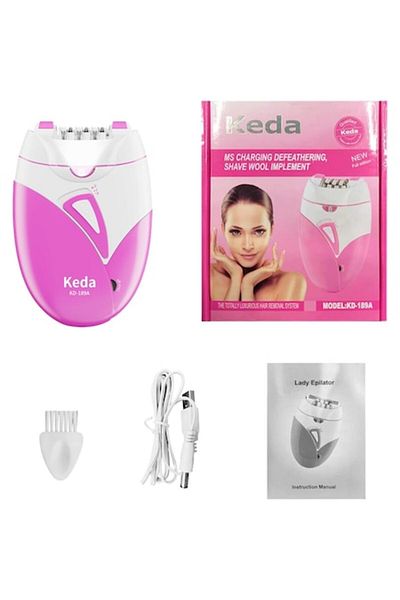 OEM Epilator facial si corporal, USB, Fara fir, 2 viteze, Roz