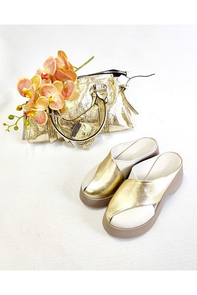 Of&Off Women's Genuine Leather Fetta Slippers