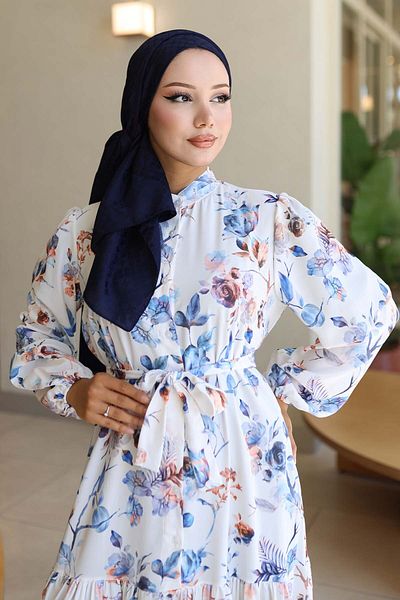 benguen Rochie hijab cu model albastru 563