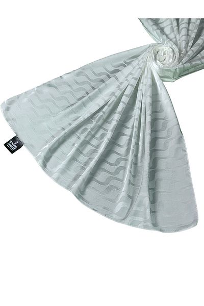 mim eşarp Silky Textured Jacquard Waterway Patterned Shawl 75X190 cm