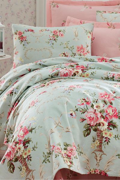 Eponj Home Natural Pique Printed King 240X230Cm Alanur Mint