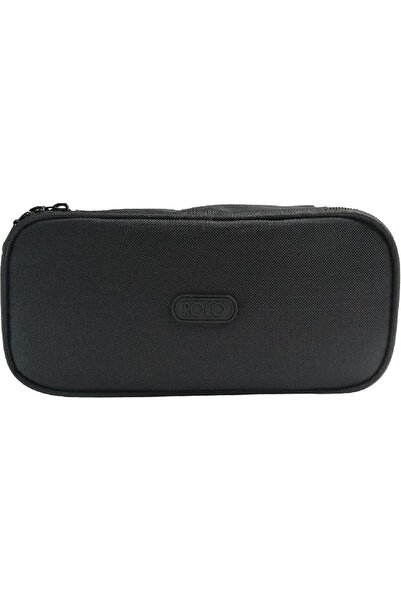 Roco حافظة أقلام ناعمة - سوداء، تصميم مفتوح من قسمين مع سحاب مزدوج للإغلاق