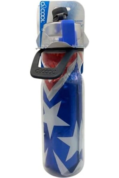 O2COOL ArcticSqueeze Insulated Mist 'N Sip Squeeze Bottle 20 oz., Red White & Blue