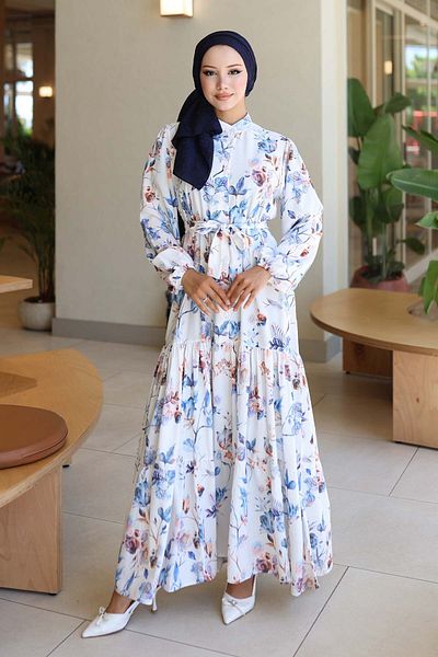 benguen Rochie hijab cu model albastru 563
