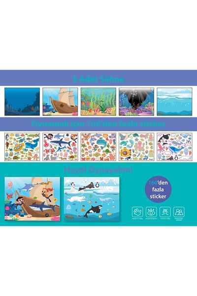 Lino Sticker Pad Ocean Creatures That Can Repeatedly Use Linos