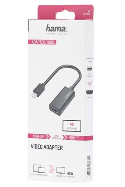 Hama Adaptor Mini DisplayPort - HDMI Hama 200332, UHD 4K (Negru)