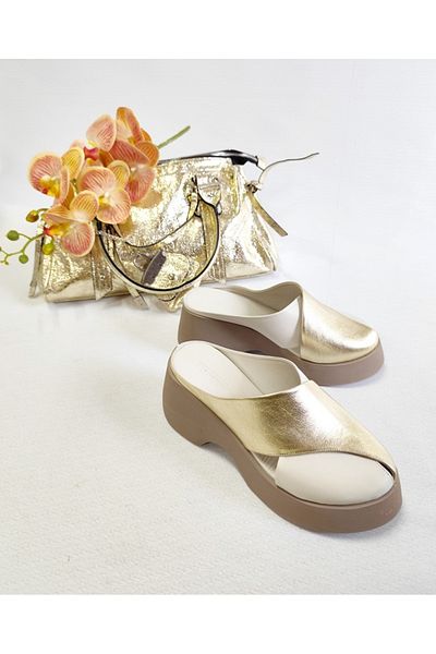Of&Off Women's Genuine Leather Fetta Slippers