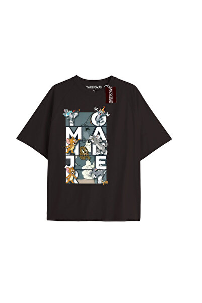 Tarzsokak تي شيرت أسود للجنسين من رسوم متحركة توم وجيري