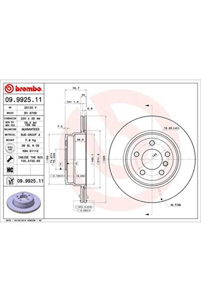 Brembo FREN DISKI ARKA BMW X5 E70 LCI F15 X6 E71 F16