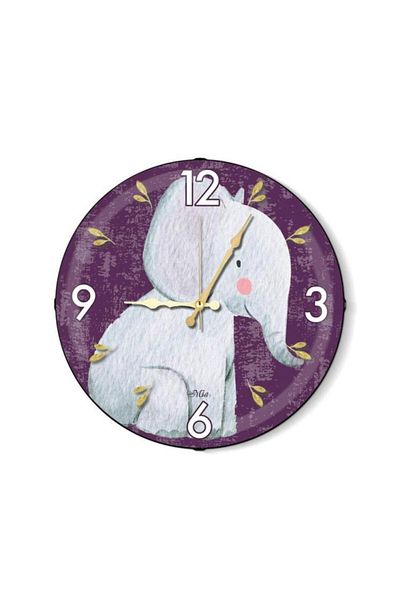 The Mia Elephant Pattern Wall Clock 20cm