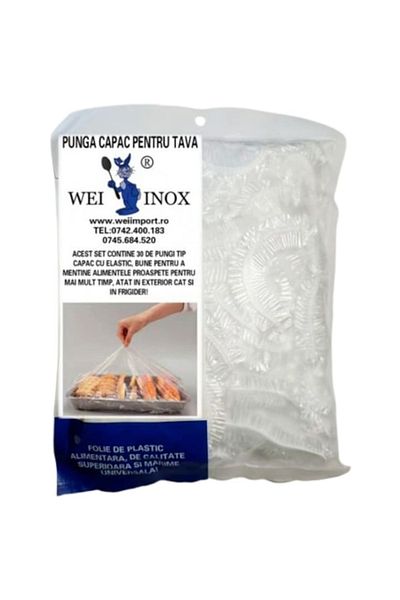 OEM Set of 30 disposable elastic lid bags for trays, PVC