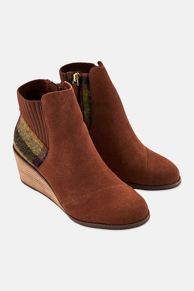 Toms Women Sadie Suede Zipper Up Ankle Boots, Brown