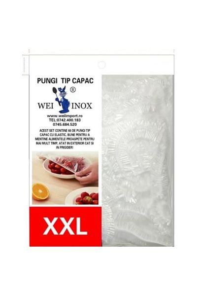 OEM Set of 60 disposable elastic lid bags, PVC, 45 cm