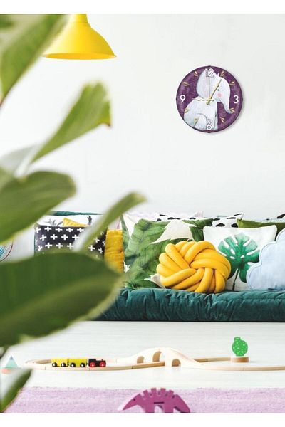 The Mia Elephant Pattern Wall Clock 20cm