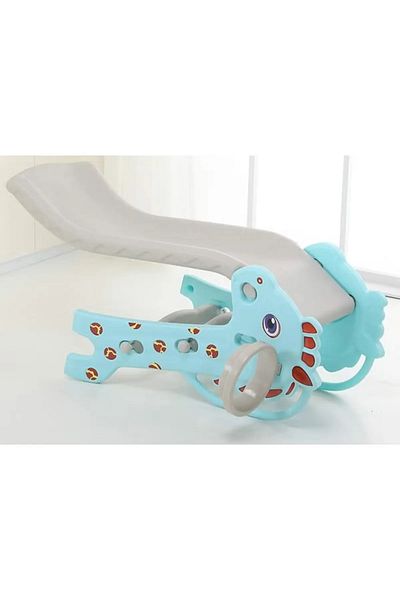FULLJOY Foldable Giraffe Slide with Basketball