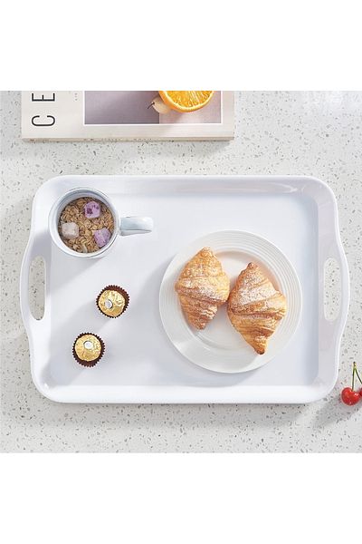 rexa Stackable Melamine Serving Tray with Handle