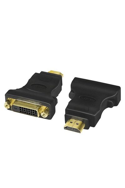 LogiLink Adaptor LOGILINK AH0002, HDMI - DVI-D DL, conectori auriti, Full HD/60 Hz (Negru)