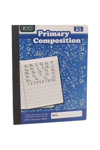 Roco Early Creative Writing Tablet – 7.5" x 9.5" Double Ruled, 200 Pages for Young Learners